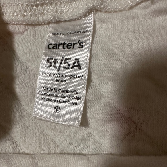 Carter's White Quilted Tee with Cherry and Berry Print Sz 5T - Picture 3 of 5